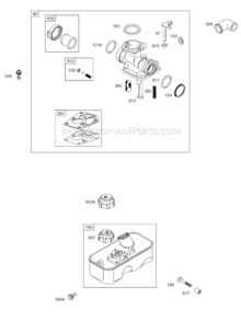Page C Diagram and Parts List for 9T800  Briggs and Stratton Engine